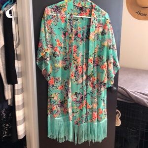 Teal Flowy Top or Beach Coverup!